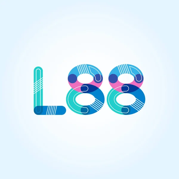 Letter and number logo L88 — Stock Vector