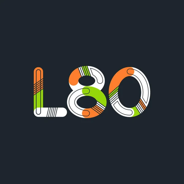 Brev och antal logotyp L81 — Stock vektor