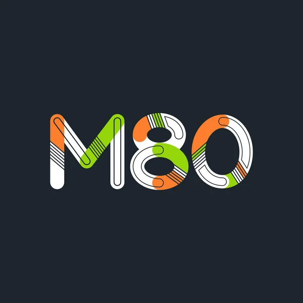 โลโก้ตัวอักษรและหมายเลข M80 — ภาพเวกเตอร์สต็อก