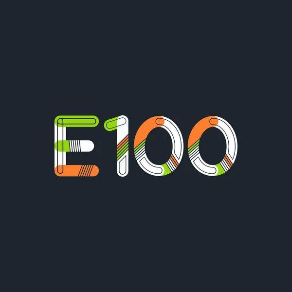 Γράμματος και αριθμού λογότυπο E100 — Διανυσματικό Αρχείο