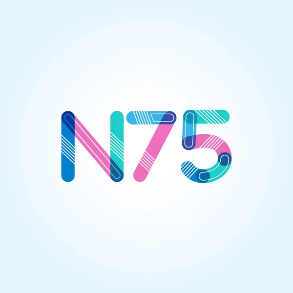 Logo de letra y dígito N75 — Vector de stock
