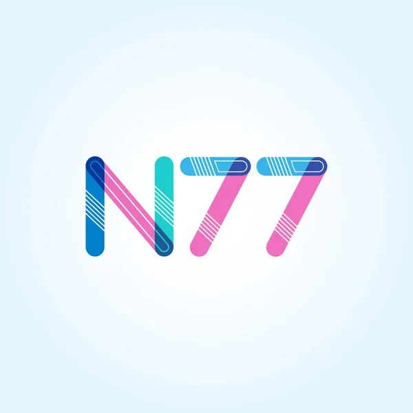 Logo de letra y dígito N77 — Vector de stock