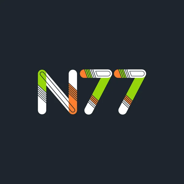 Písmeno a číslice logo N77 — Stockový vektor