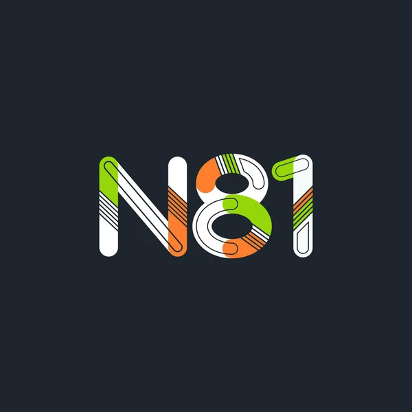 Logotipo de letra e dígito N81 — Vetor de Stock