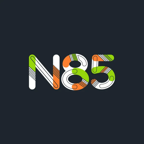 Písmeno a číslice logo N85 — Stockový vektor