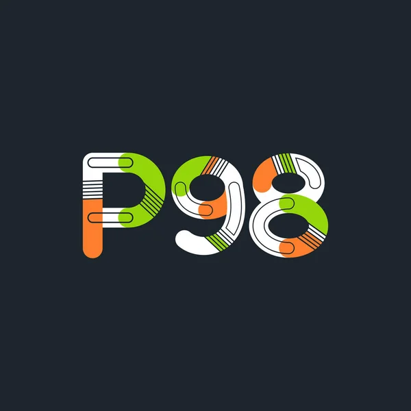 Літерно-цифровий логотип P98 — стоковий вектор
