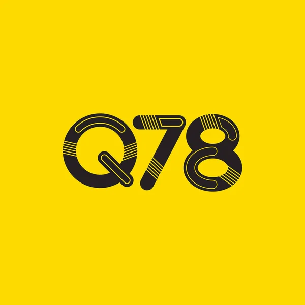 Lettera e numero logo Q78 — Vettoriale Stock