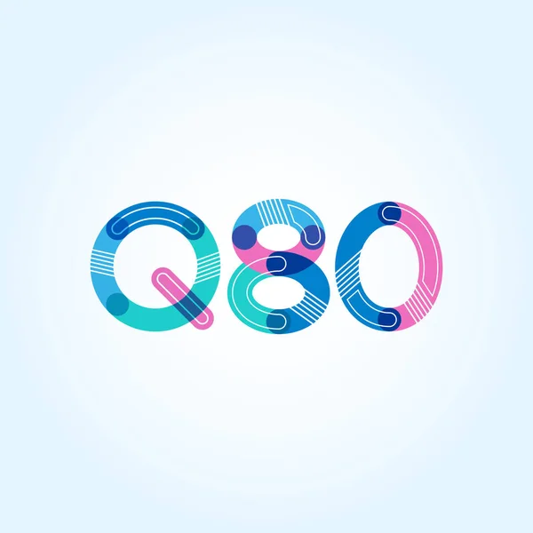 Letter and number logo Q80 — Stock Vector