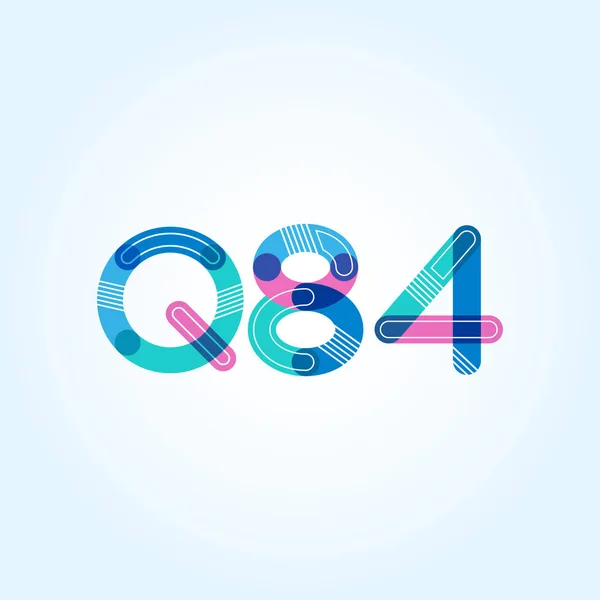 Lettera e numero logo Q84 — Vettoriale Stock