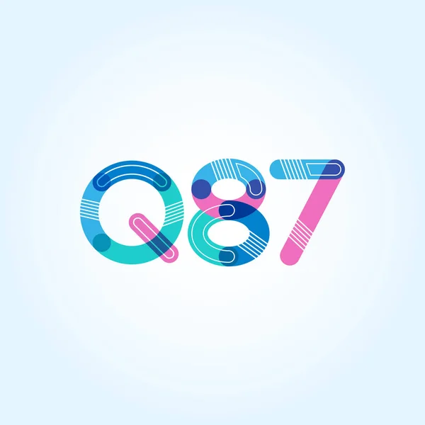 Lettera e numero logo Q87 — Vettoriale Stock