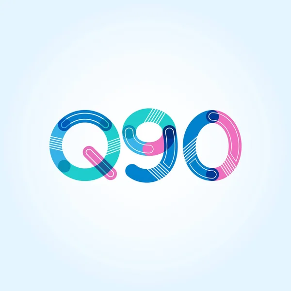 Γράμματος και αριθμού λογότυπο Q90 — Διανυσματικό Αρχείο