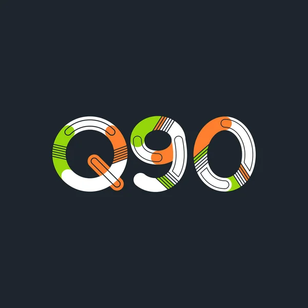 Brief en nummer logo Q90 — Stockvector