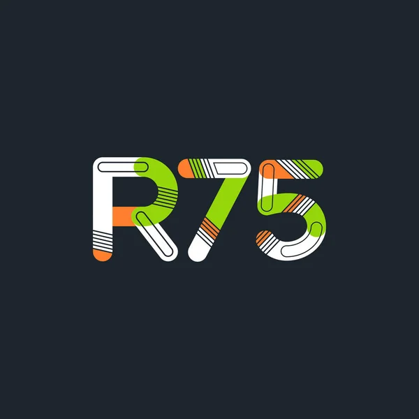 Písmeno a číslo logo R75 — Stockový vektor