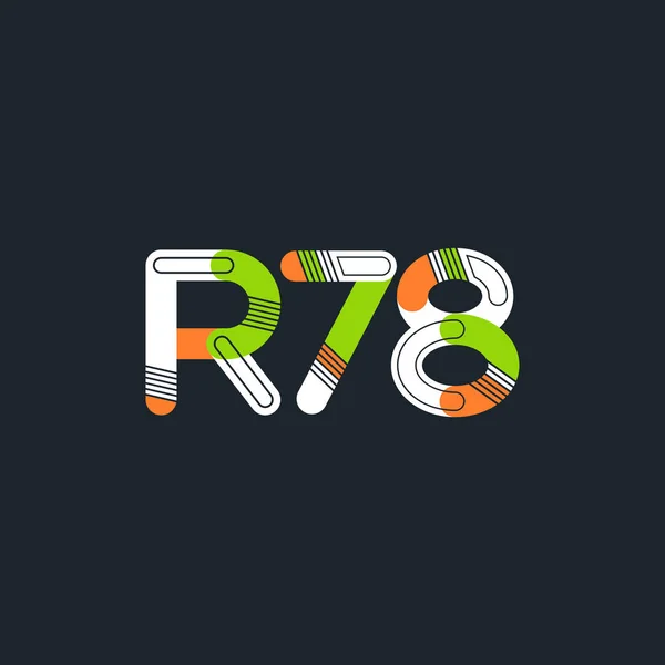 Písmeno a číslo logo R78 — Stockový vektor