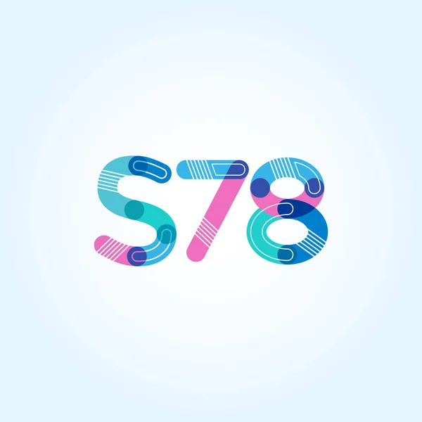 Letter and number logo S78 — Stock Vector