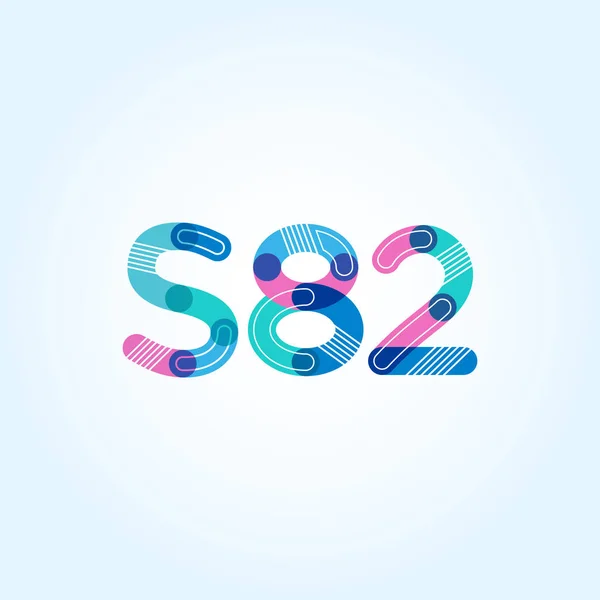 Buchstabe und Zahl Logo s82 — Stockvektor