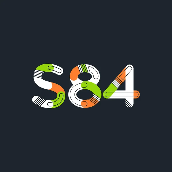 Brev och antal logotyp S84 — Stock vektor