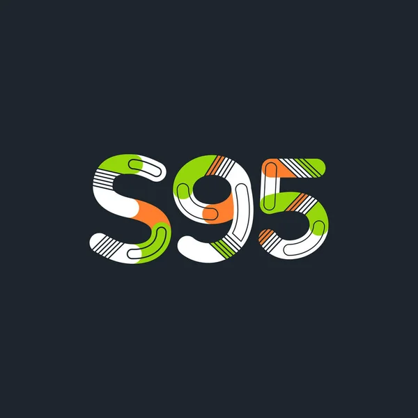 Lettre et numéro logo S95 — Image vectorielle