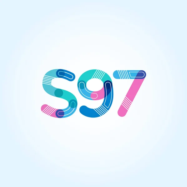 Brev och antal logotyp S97 — Stock vektor