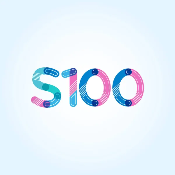 문자와 숫자 로고 S100 — 스톡 벡터