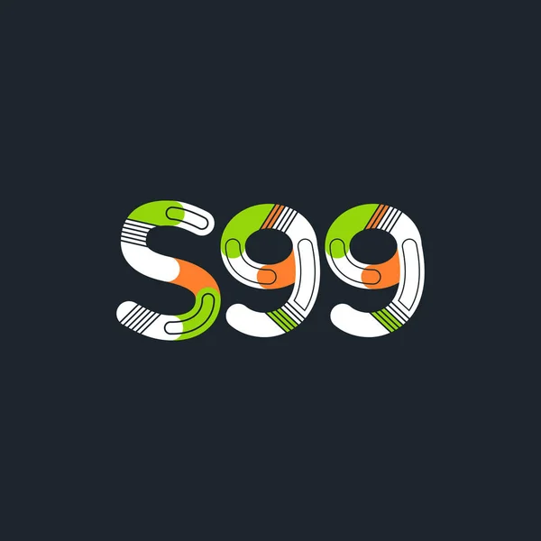 Písmeno a číslo logo S99 — Stockový vektor