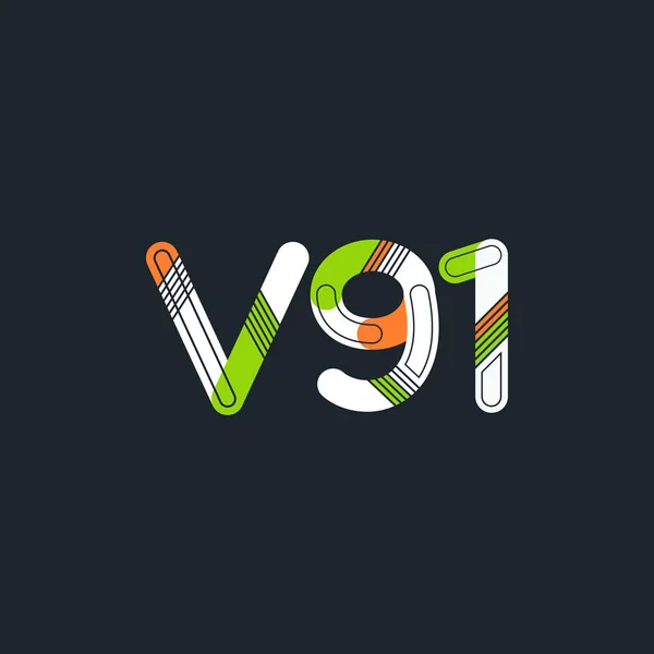 Γράμματος και αριθμού λογότυπο V91 — Διανυσματικό Αρχείο