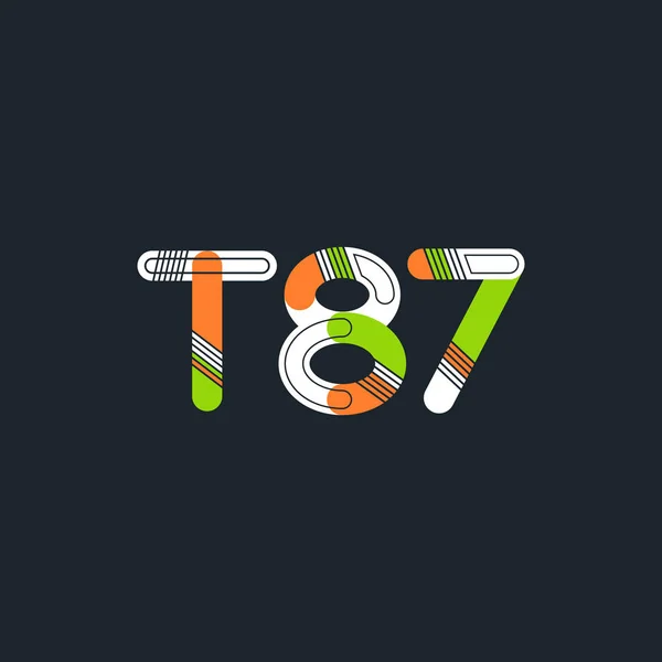 字母和数字标识 T87 — 图库矢量图片