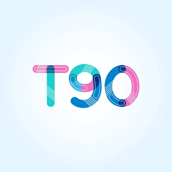 Brief en nummer logo T90 — Stockvector