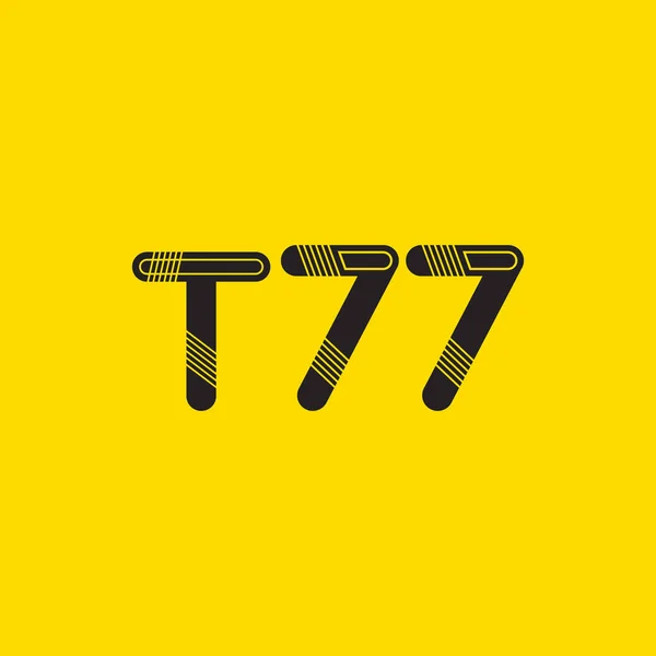 文字と番号ロゴ T77 — ストックベクタ