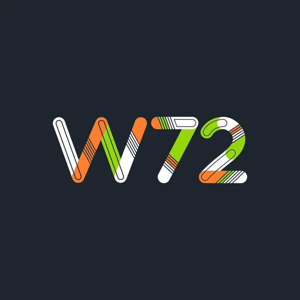 共同の手紙およびディジット W72 — ストックベクタ