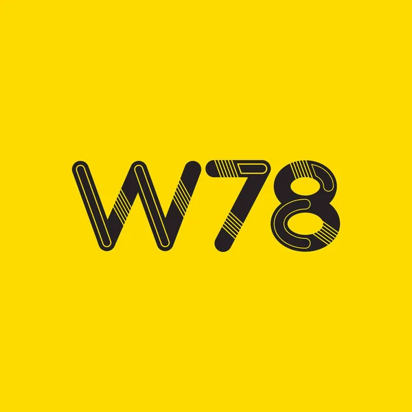 共同の手紙およびディジット W78 — ストックベクタ
