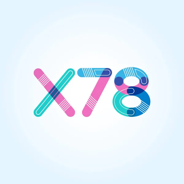 Logo de letra y dígito X78 — Vector de stock