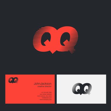 QQ harfler şirket logosu 