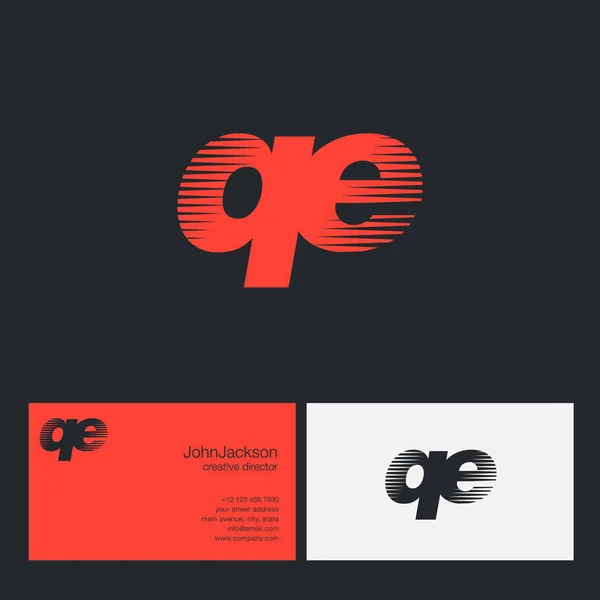 Lettres QE Logo de l'entreprise — Image vectorielle