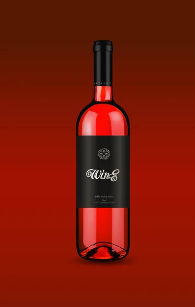 Diseño de botella de vino — Vector de stock