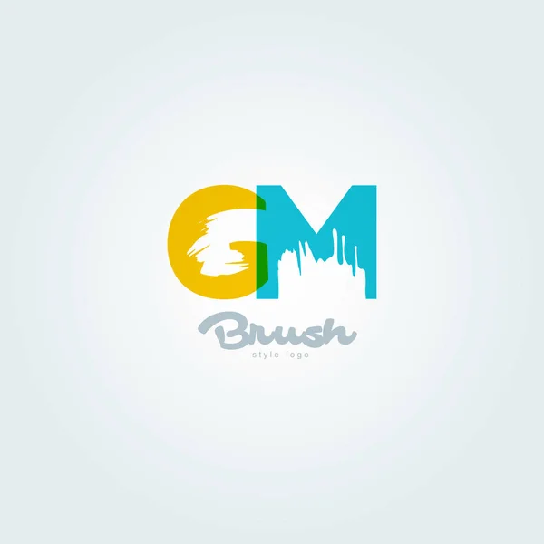 Letras conjuntas logo Gm — Vector de stock