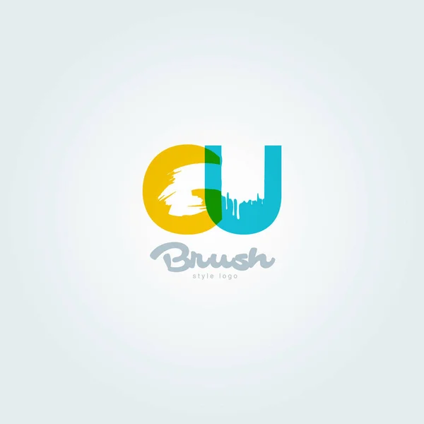 Gezamenlijke brieven logo Gu — Stockvector