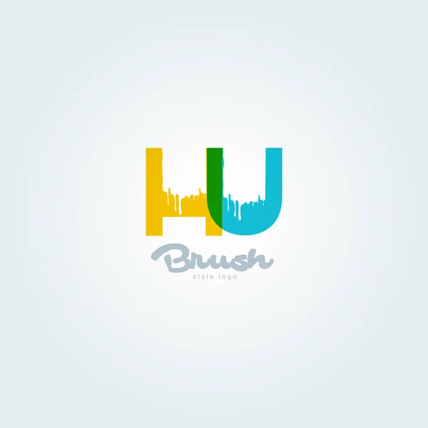 Letras conjuntas logo Hu — Vector de stock