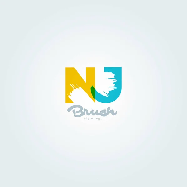 Letras conjuntas logo Nj — Vector de stock