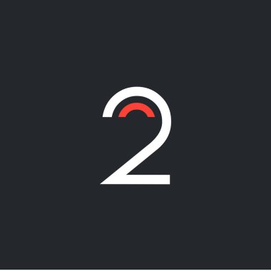 2 numara ile logo tasarımı
