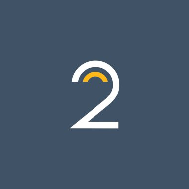 2 numara ile logo tasarımı