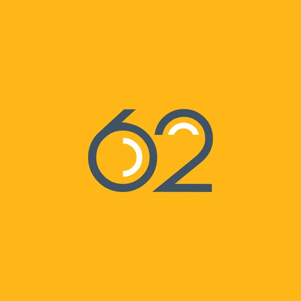 Numéro rond 62 logo — Image vectorielle