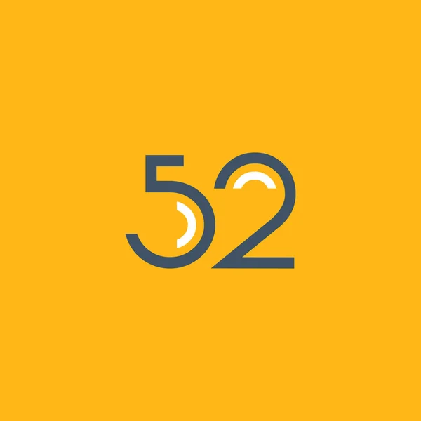 Круглый номер 52 логотип — стоковый вектор