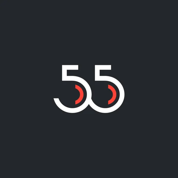 Zaokrouhlit číslo 55 logo — Stockový vektor