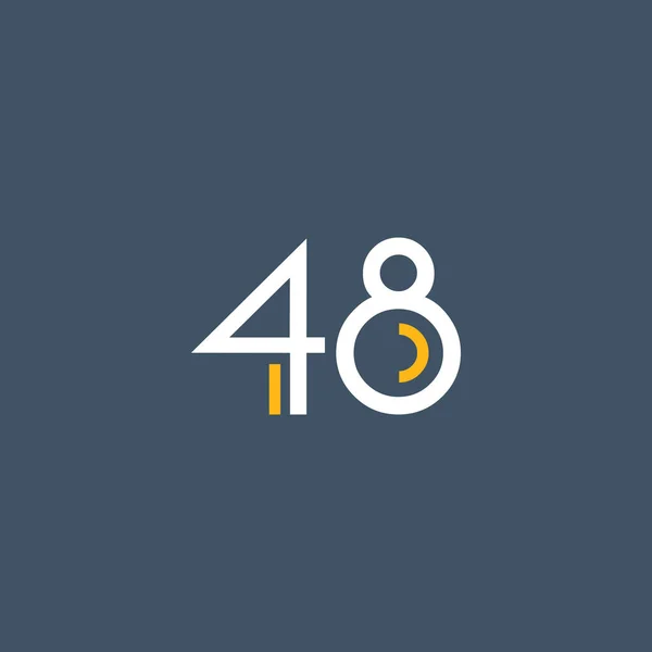 Numéro rond 48 logo — Image vectorielle