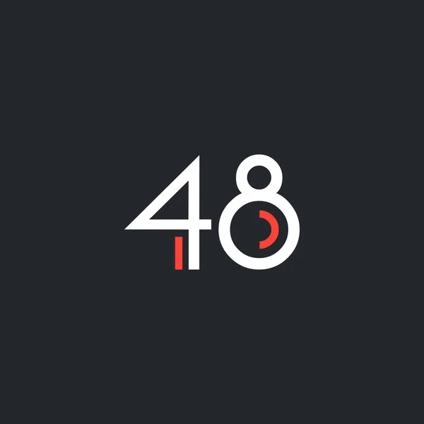 Número redondo 48 logotipo —  Vetores de Stock