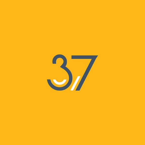 ラウンド数 37 ロゴ — ストックベクタ