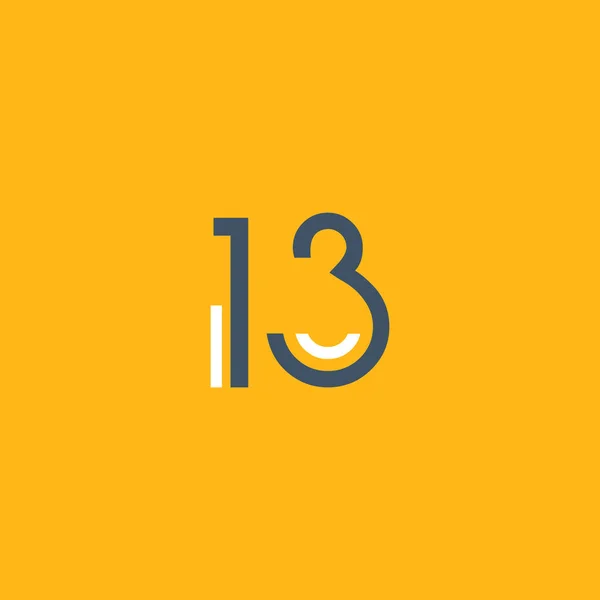 Круглый номер 13 логотип — стоковый вектор