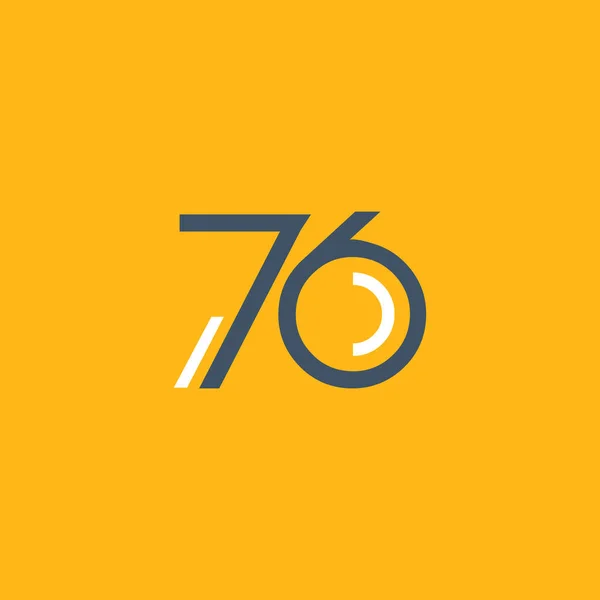 Sayı 76 logo yuvarlak — Stok Vektör