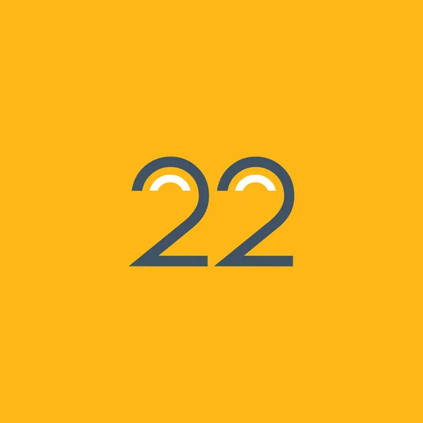 Número redondo 22 logo — Vector de stock